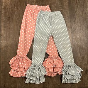 Bundle of Boutique Ruffle Bell-Bottom Toddler Polka-Dot Pants, 2 Pc